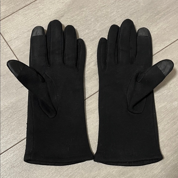 Sparkle Black Women's Stretch Gloves Touchscreen, Size S/M - Picture 3 of 6